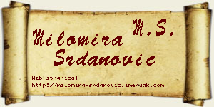Milomira Srdanović vizit kartica